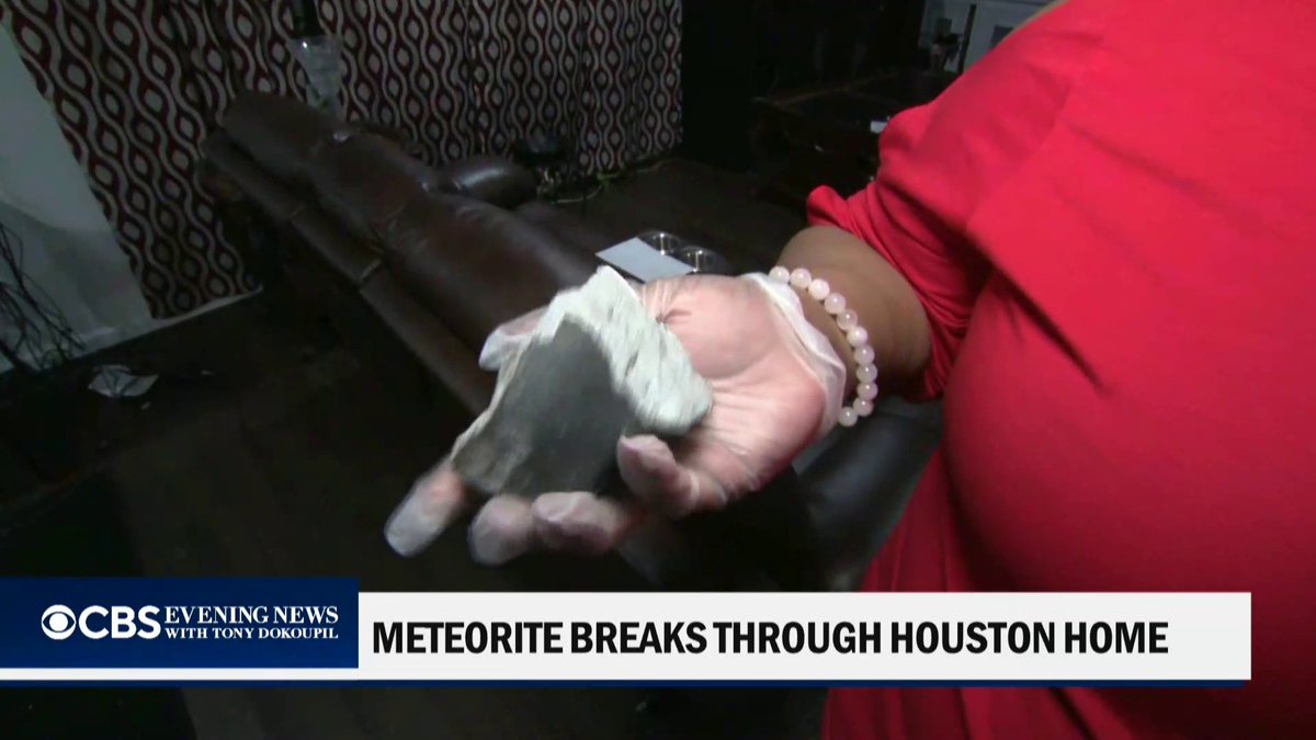 A meteor broke apart over Houston on Saturday, crashing through the roof of a suburban home.