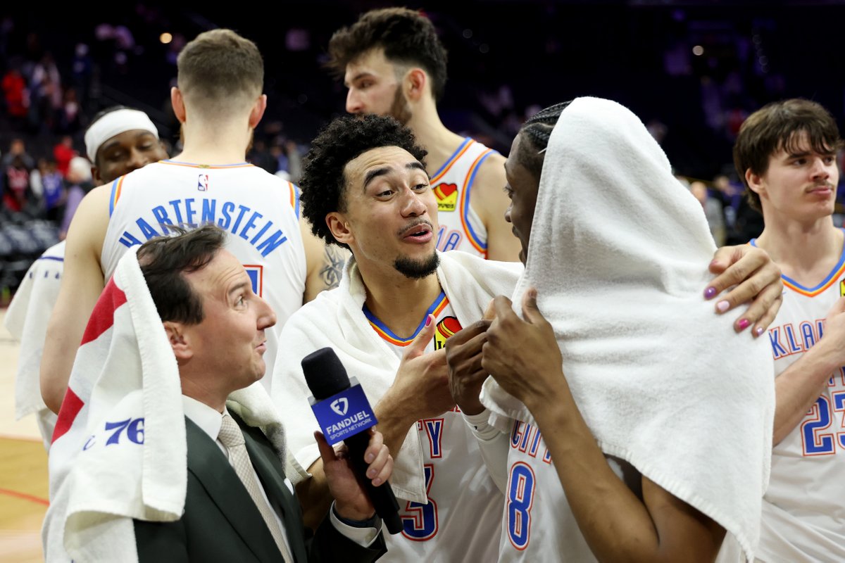 Played the right way all 48 ๐ค therealjalenwilliams and Nick Gallo hit the mic postgame in Philly ๐๏ธ
