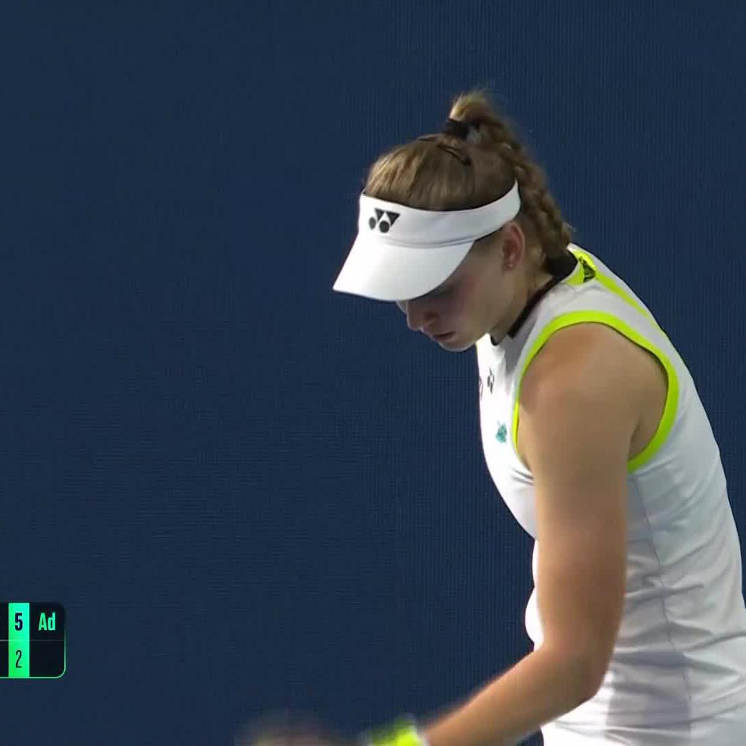 The moment Elena Rybakina reached her 20th WTA 1000 quarterfinal in Miami. She’s now won 48 matches since the start of the North American hard court swing last July. That’s more than any other woman on tour. Tremendous form, no slowing down. 🇰🇿🩵