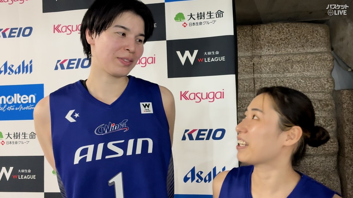 #桜花学園 時代から19年間。 同じチームで戦い続けてきた2人🏀 勝ち方を知る、特別な同級生。 #渡嘉敷来夢 #岡本彩也花 Wプレミア残留を決めた試合直後のインタビュー🎤 #アイシンウィングス 🆚 #山梨クィーンビーズ #バスケットLIVE 📡見逃し配信中 #Wリーグ W LEAGUE（Wリーグ） 【公式】アイシンウィングス🏀AISIN WINGS