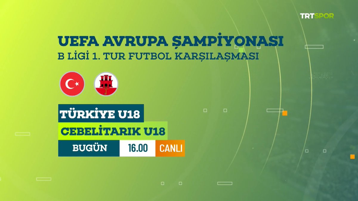 🇹🇷U18 Milli Takımımız, Avrupa Şampiyonası B Ligi 1. Tur maçında Cebelitarık karşısında 👇 🗓️ Bugün ⌚16.00 📺 TRT Spor
