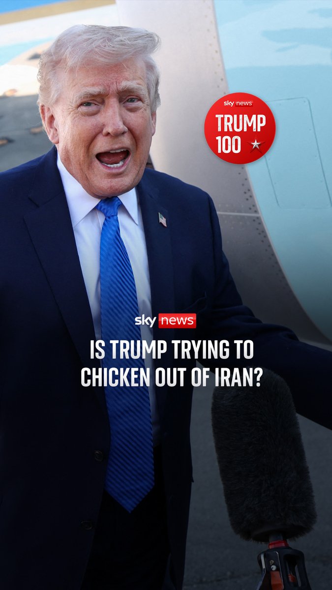 Trump warned he’d destroy Iran’s energy infrastructure if the Strait of Hormuz wasn’t fully reopened, but despite no deal, he has paused the planned bombing campaign. Is this another major U‑turn? Sky’s Mark Stone and David Blevins break it down on Trump 100 ⬇️