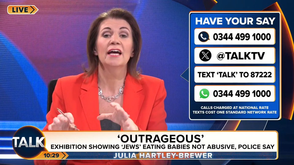 🚨"This is how 6 million Jews were sent to the gas chambers. It started like this. Everyone now needs to wake up!" Julia Hartley-Brewer says if you are not speaking out against anti-Semitism, then you are "part of the problem". Julia Hartley-Brewer