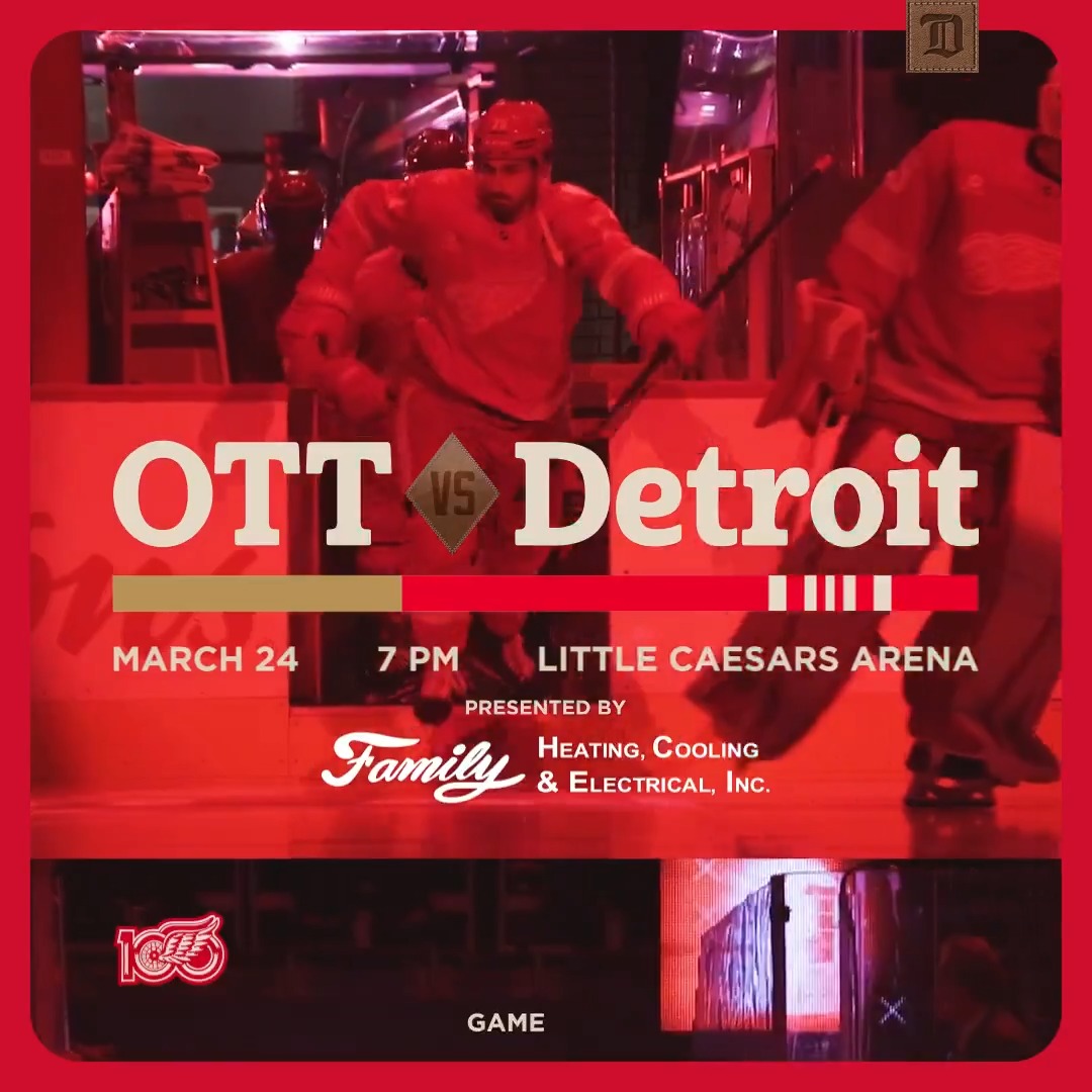 GAME DAY! 🏒 7:00 P.M. 📺 FanDuel Sports Network Detroit 📻 97.1 The Ticket: 🎟️ 🤝 Family Heating, Cooling & Electrical Inc.