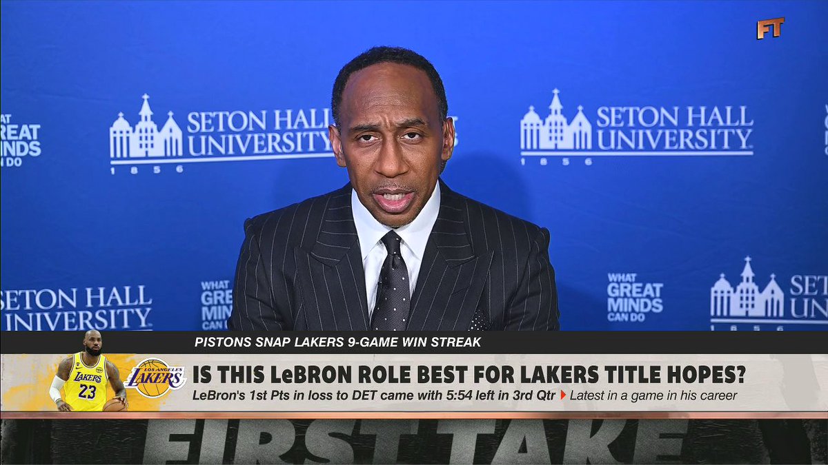 "The greatest case for LeBron James being the G.O.A.T., in my opinion, is being made by him this year. ... The Lakers are in a better position than most people anticipated." —Stephen A Smith on LeBron's impact this season 🌟