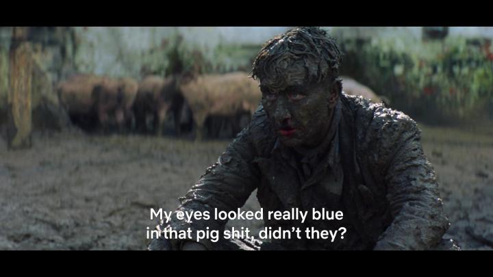 Injuries, chocolate cake and pigs trying to eat them. This scene really had it all. 🎬 Peaky Blinders: The Immortal Man
