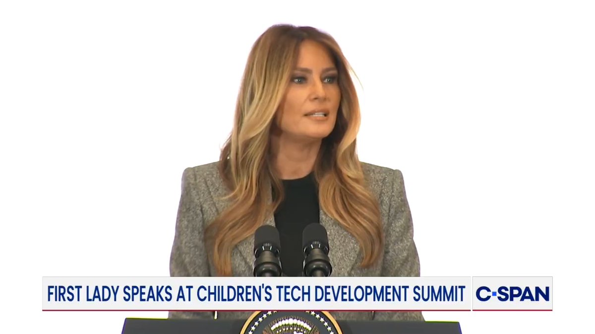 Melania delivers opening remarks at the Children’s Tech Development Summit. I commend anyone who could sit through 5 seconds of her speaking, let alone 5 minutes. Pure torture.
