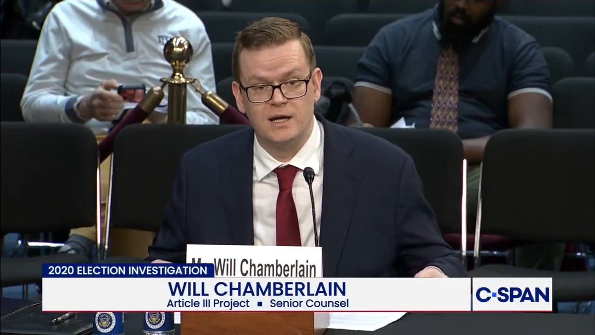Article III Project Senior Counsel Will Chamberlain's opening statement: "The president is tasked with the responsibility to take care that our laws be faithfully executed, not to submit to the FBI and the DOJ..."