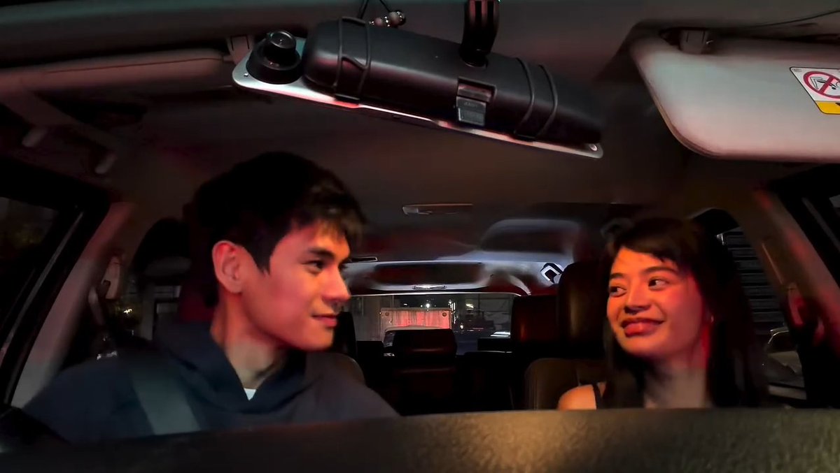 DustBia fans, mag-ingay! 🚗💛 #TheSecretsOfHotel88 stars Dustin Yu and Bianca De Vera bring all the good vibes with their adorable car jam session as a thank you to all their supporters! 🎶 📹: Dustin Yu | Instagram)
