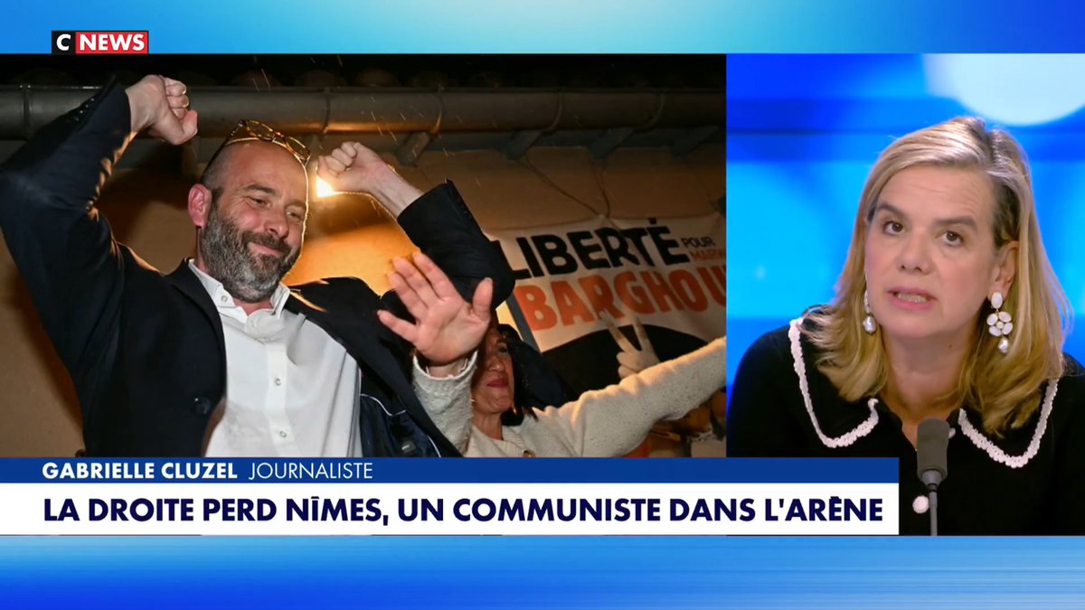 📺 « Nîmes n’est pas la seule grande ville où LR et RN sont arrivés divisés et ont été battus, mais dans celle-ci, l’addition RN + LR faisait 58,5%. Une ville aux 3/5 à droite va être dirigée par un communiste. » Gabrielle Cluzel sur Face à l’Info (CNEWS)