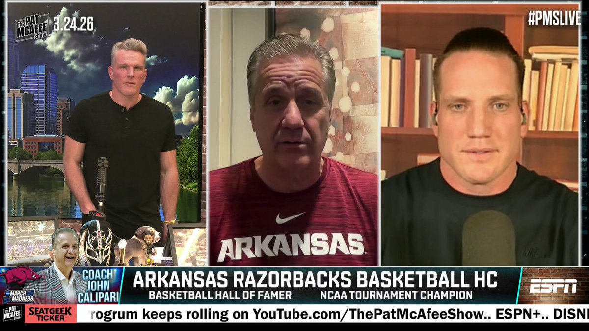 "I've got really good players, and all I've got to do is convince them that they deserve it. ... If I have to be anything other than a cheerleader in this game, we ain't winning." —Arkansas head coach John Calipari on preparing for Arizona 👏 (via Pat McAfee)