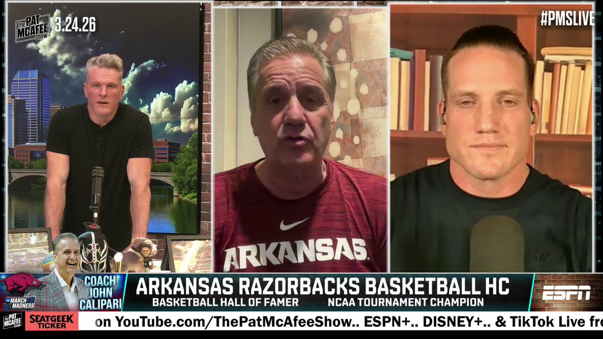 "We're letting 27 and 28-year-olds play in college basketball. ... I couldn't have done what I did at UMass, and probably not at Memphis, in this environment." Arkansas head coach John Calipari joins the Pat McAfee and talks about the issues across college basketball 🏀