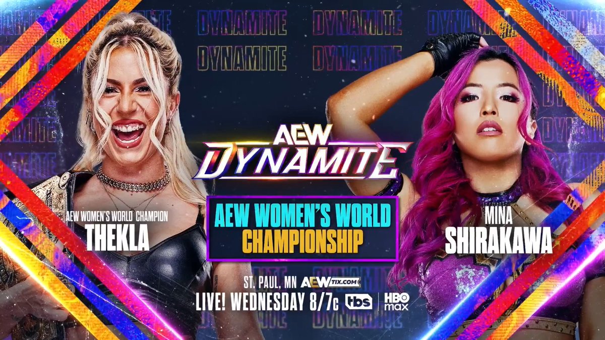 #AEWDynamite 8/7c, TBS + HBO Max Tomorrow, 3/25! AEW Women's World Title @Toxic_Thekla vs Mina Shirakawa♡白川未奈 Thekla says Toni Storm faked her demise to avoid The Champ. After Mina's big win last week, she’ll step up to fight The Toxic Spider for the World Title, TOMORROW!