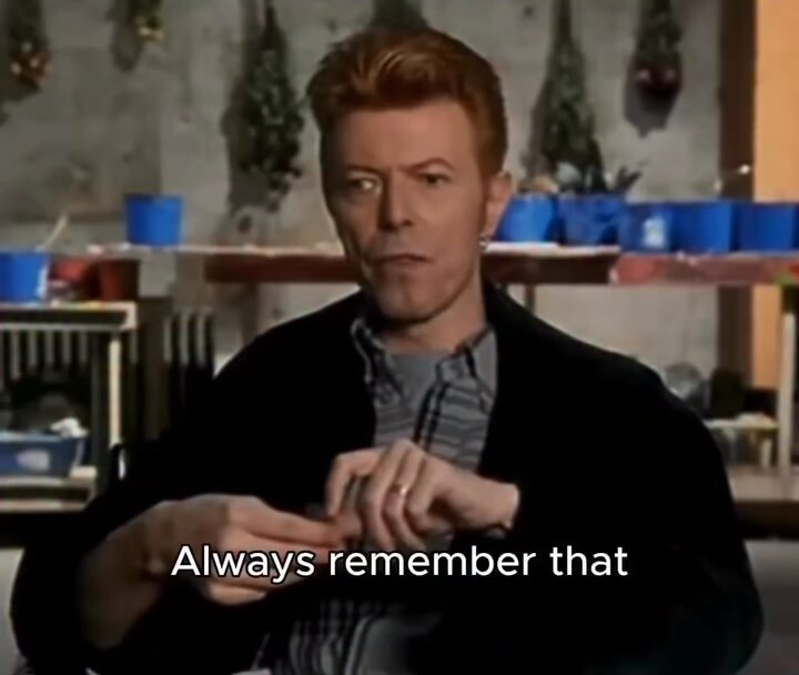 In the 1997 documentary “Inspirations,” David Bowie reflected on the deeper reason people become artists &amp; gave some advice