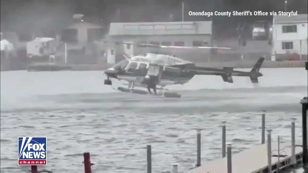 RIVER RESCUE: Police in upstate New York rescued a stranded goldendoodle from the middle of the Seneca River using a helicopter. The shivering pup was safely pulled aboard, wrapped in blankets, and brought to shore.