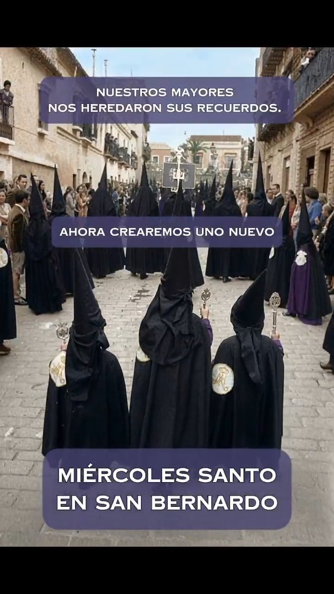 ⚫🟣 | Los recuerdos nos llevan a reencontrarnos con nuestro barrio, amigos y familiares. Cada Miércoles Santo, tenemos una nueva oportunidad de crearlos y revivirlos. Queda una semana. 📽️ El IAmador #SanBernardo26 #SSanta26