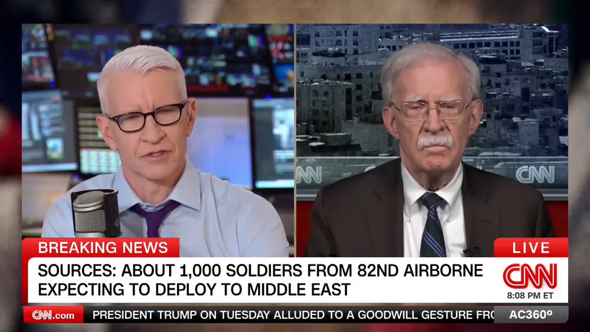Former Trump National Security Adviser John Bolton warns of ending the Iran war without regime change: "If you leave this wounded animal in Tehran able to recover, it will return to the nuclear weapons program, return to its terrorism, and ... closing the Strait of Hormuz."