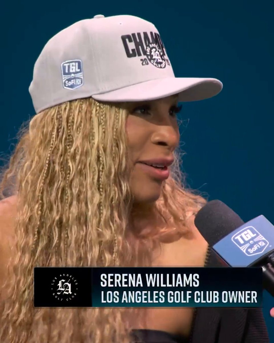 "We're just so proud of them." Los Angeles Golf Club owner Serena Williams talks with @notthefakesvp after watching her team win the TGL Finals 🏆