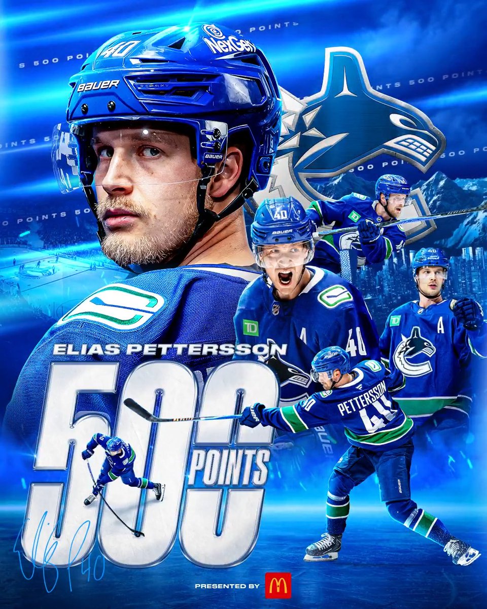 That's 5️⃣0️⃣0️⃣ points for Petey. Congrats EP40! 👏 #Canucks | McDonald's 🇨🇦