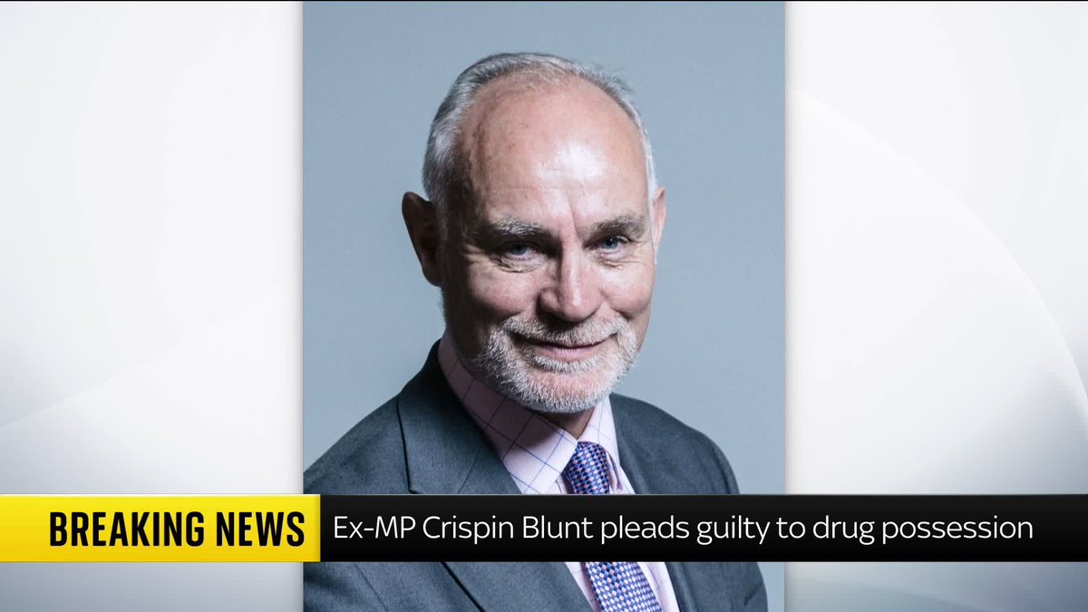 BREAKING: Former Tory MP Crispin Blunt has pleaded guilty to four charges of possession of drugs including cannabis and crystal meth at Westminster Magistrates' Court. 📺 Sky 501 and YouTube