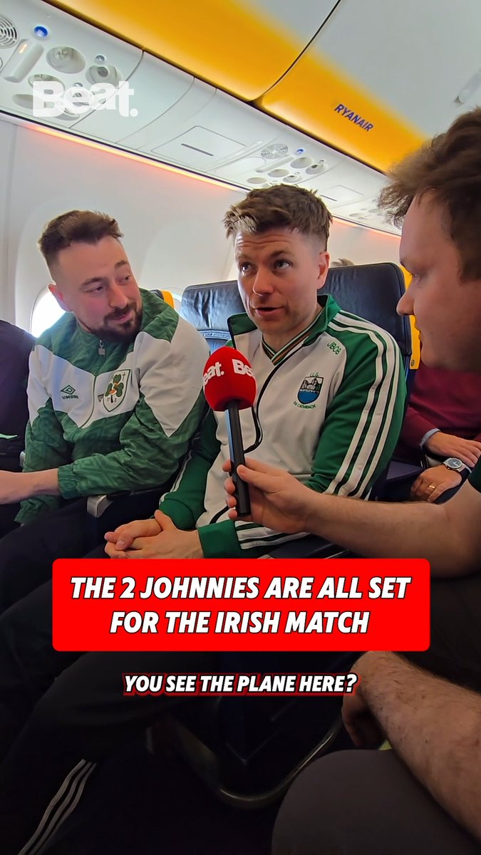 ✈️ We caught up with The 2 Johnnies on the plane to Prague ahead of Ireland's World Cup Qualifer against Czechia. 🏰 The lads plan on getting into the rich history of Prague visiting it's many museums and cultural points...maybe. #COYBIG