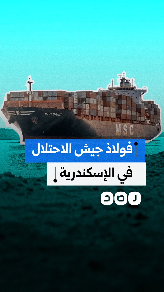 سفينة محملة بفولاذ عسكري لصالح الجيش الإسرائيلي ترسو في ميناء الإسكندرية