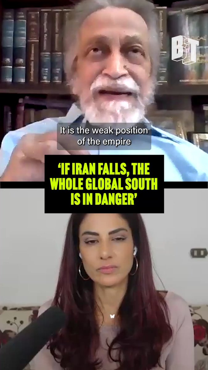 Marxist economist Prabhat Patnaik discusses the dialectics of aggression vs. the dialectics of resistance — and how the entire Global South may in be danger of recolonization if Iran falls. Watch @raniakhalek Dispatches on BT's Youtube.