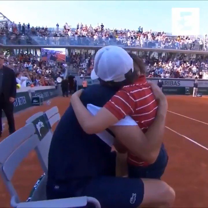 This tennis player’s son ran on the court to give him a hug after seeing him cry in loss at the French Open. Respect 🫡