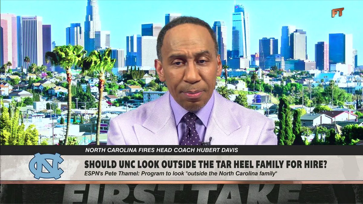 "Knowing North Carolina, they're looking internally first. ... I believe that Kenny "The Jet" Smith is that dude." —Stephen A Smith on his pick for the next UNC men's basketball head coach 👀