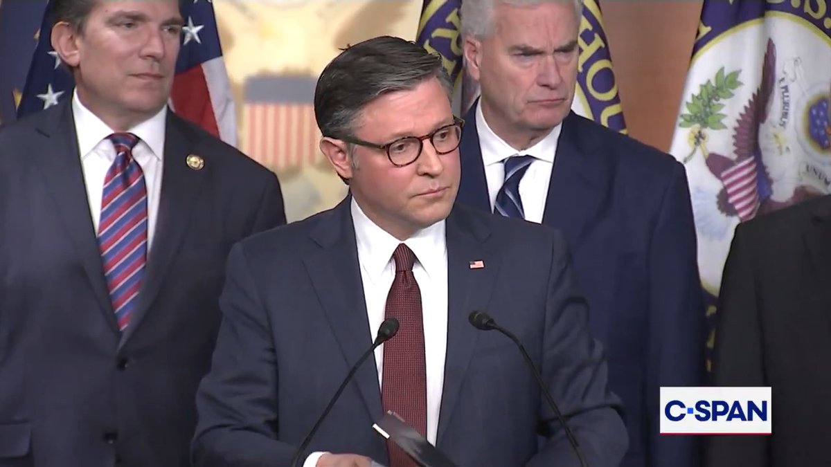 Q: "President Trump has railed against mail-in voting…But in yesterday's special election in Florida, he voted by mail." Speaker Mike Johnson: "Some states have handled mail-in balloting well. I think Florida's a great example of that. They don't allow fraud."