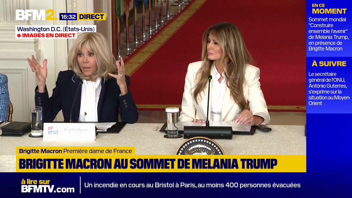Dangers de l'IA: "En même temps, je suis fascinée et inquiète", confie Brigitte Macron, aux côtés de Melania Trump #BFM2