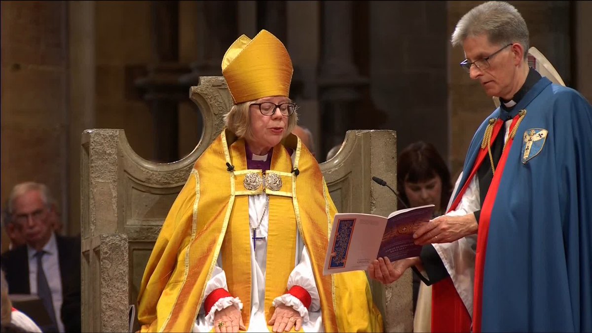 Dame Sarah Mullally is installed as the Archbishop of Canterbury in a ceremony at Canterbury Cathedral. She is the first woman to lead the Church of England. 📺 Sky 501, Virgin 602, Freeview 233 and YouTube