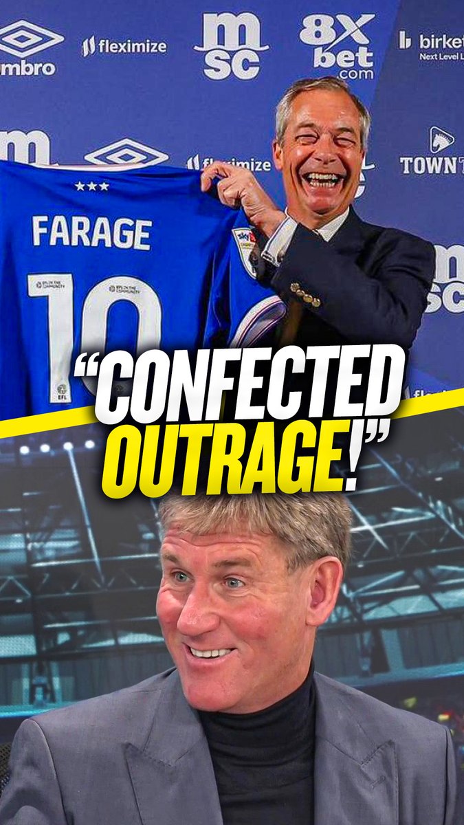 ❌ "I don't want to see a football club being leveraged by any politician!" 🤦‍♂️ "If it was a political party someone liked, there wouldn't be a backlash against it!" Simon Jordan has his say on the reaction to Nigel Farage and Reform UK's #ITFC stadium tour! 👀