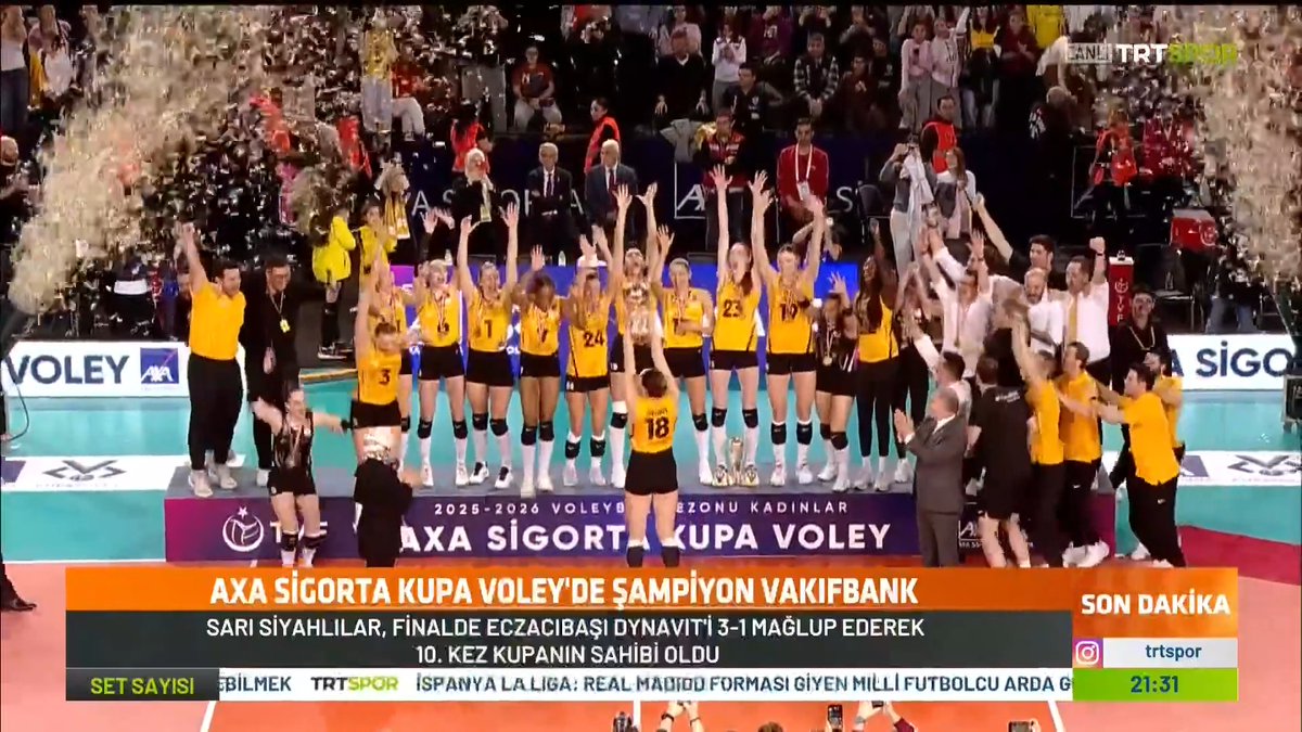 2026 AXA Sigorta Kadınlar Kupa Voley'de zafer VakıfBank'ın 🏆