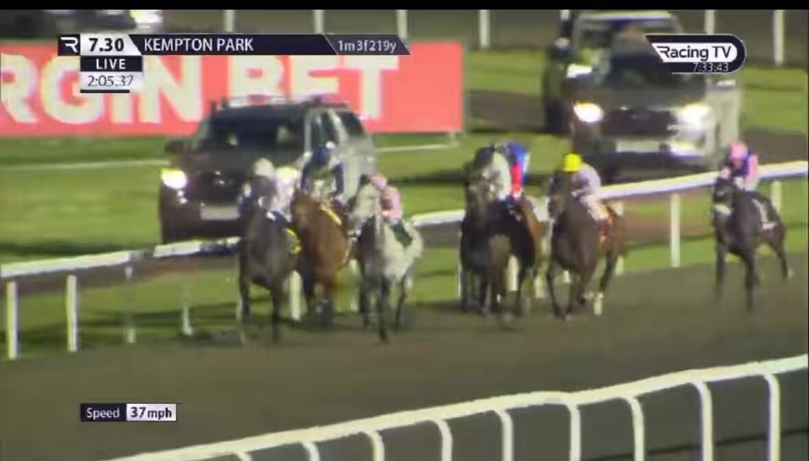 He’s won it fair and square constitution hill and fair play to him. It’s a funny track kempton and stuck down the rail the whole way isn’t the ideal place to be. Moore has got him to do what they had to do and he’s well on top at the line but you can’t say it would blow you away by any means. Nonetheless it’s still good to see him running well and winning. I do however stand by my original comments. I’m not sure he’s going to get up to much with regards to group level racing but I’ll eat my humble pie if he does. Good night out for all who went at least i suppose