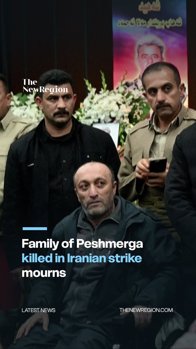 The family of Keywan Muzaffar, a Kurdish Peshmerga fighter who was killed in an Iranian missile strike on Erbil's Soran district, mourned his loss after a Wednesday funeral, showing his uniform and photos