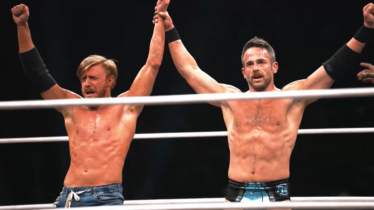 Wednesday Night #AEWDynamite LIVE, 8/7c on TBS + HBO Max TONIGHT! @OrangeCassidy/@RoderickStrong vs @TheDavidFinlay/Clark Connors After Roddy officially declared himself a member of the Conglomeration, The Dogs laid out a challenge for a tag match, TONIGHT!