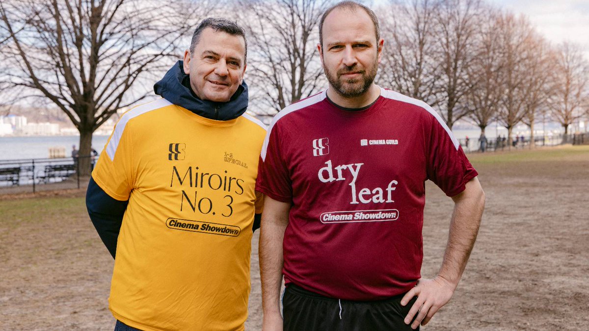 ⚽️ On Saturday, March 21, MIROIRS NO. 3 director Christian Petzold and DRY LEAF director Alexandre Koberidze matched up (as coaches and, occasionally, as players) for a soccer match pairing two of our most essential international filmmakers. Taking place at the 71st Riverside Soccer Field, this free special event was presented by Screen Slate, 1-2 Special, and Cinema Guild. Each player received a limited edition custom jersey commemorating the event. Get tickets to MIROIRS NO. 3: Get tickets to DRY LEAF: