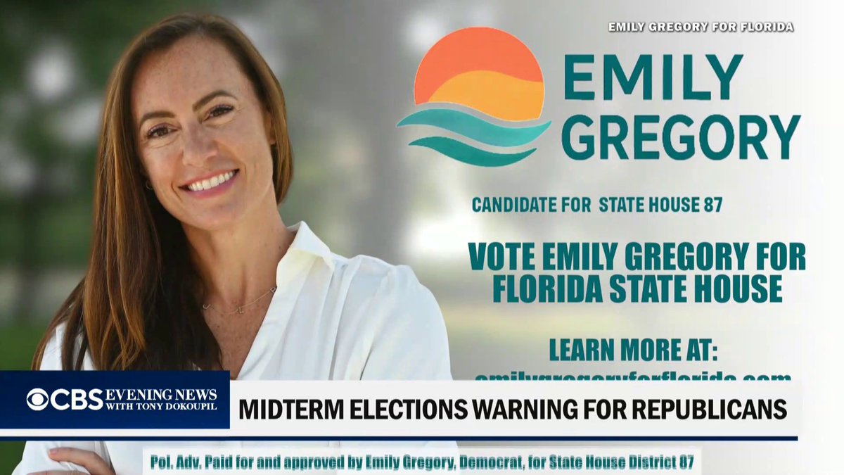 Democrat Emily Gregory won a special election for a Florida state House seat on Tuesday, flipping a district that is home to President Trump's Palm Beach estate, Mar-a-Lago. @EdOkeefe reports.