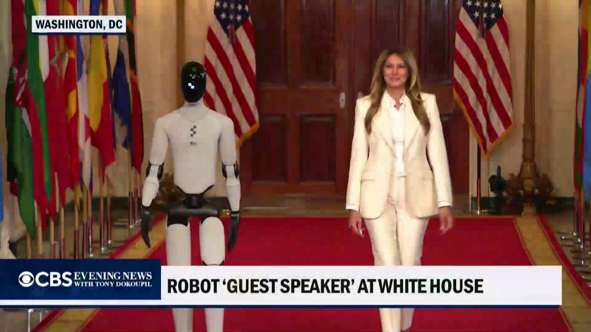 First lady Melania Trump hosted an AI-powered humanoid robot at the White House on Wednesday as part of a children's technology summit.