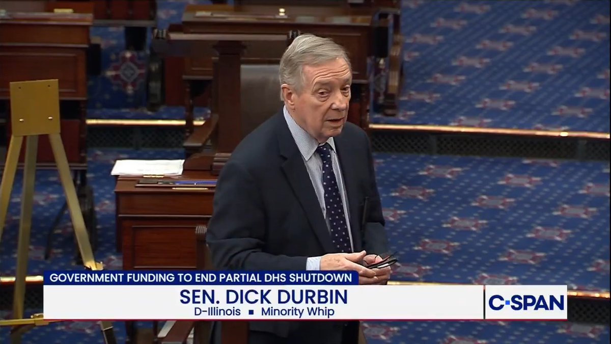 Sen. Durbin: "We Democrats have brought to the floor of the Senate an opportunity to restore all of the appropriation for the Department of Homeland Security, but for one agency: ICE and related agencies to Border Patrol."