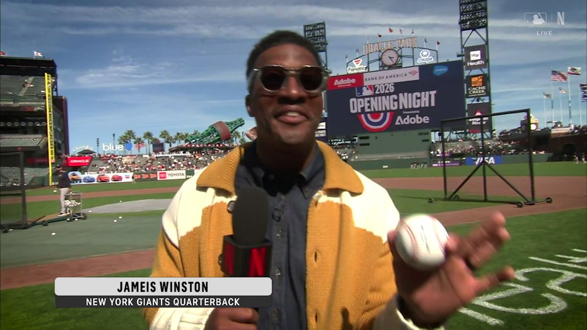 Jameis Winston living his best life at BP ahead of MLB #OpeningNight LIVE now on Netflix!