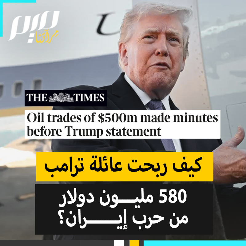 تفاصيل مرعبة لصفقة بقيمة 580 مليون دولار ذهبت إلى جيب ترامب.. كيف حوّل الجشع تأجيل ضربات إيران إلى صفقة ربح خيالية له ولعائلته خلال 15 دقيقة فقط؟