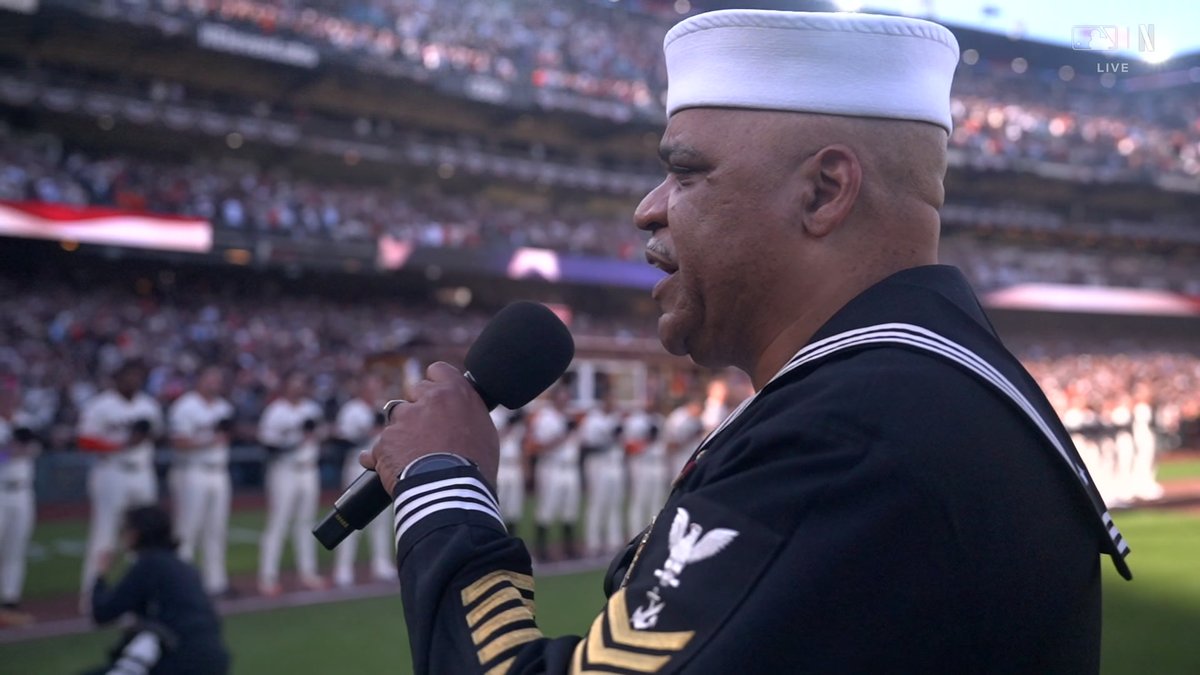 The national anthem ahead of MLB #OpeningNight