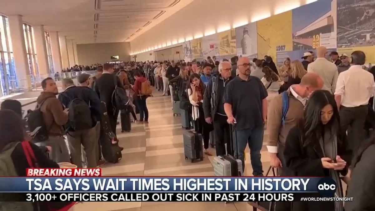 Wait times at airports across the U.S. are the highest in nation's history, the TSA said. Travelers in Houston faced wait times of up to five hours as about half of the security lanes were closed due to staffing shortages. Whit Johnson reports.