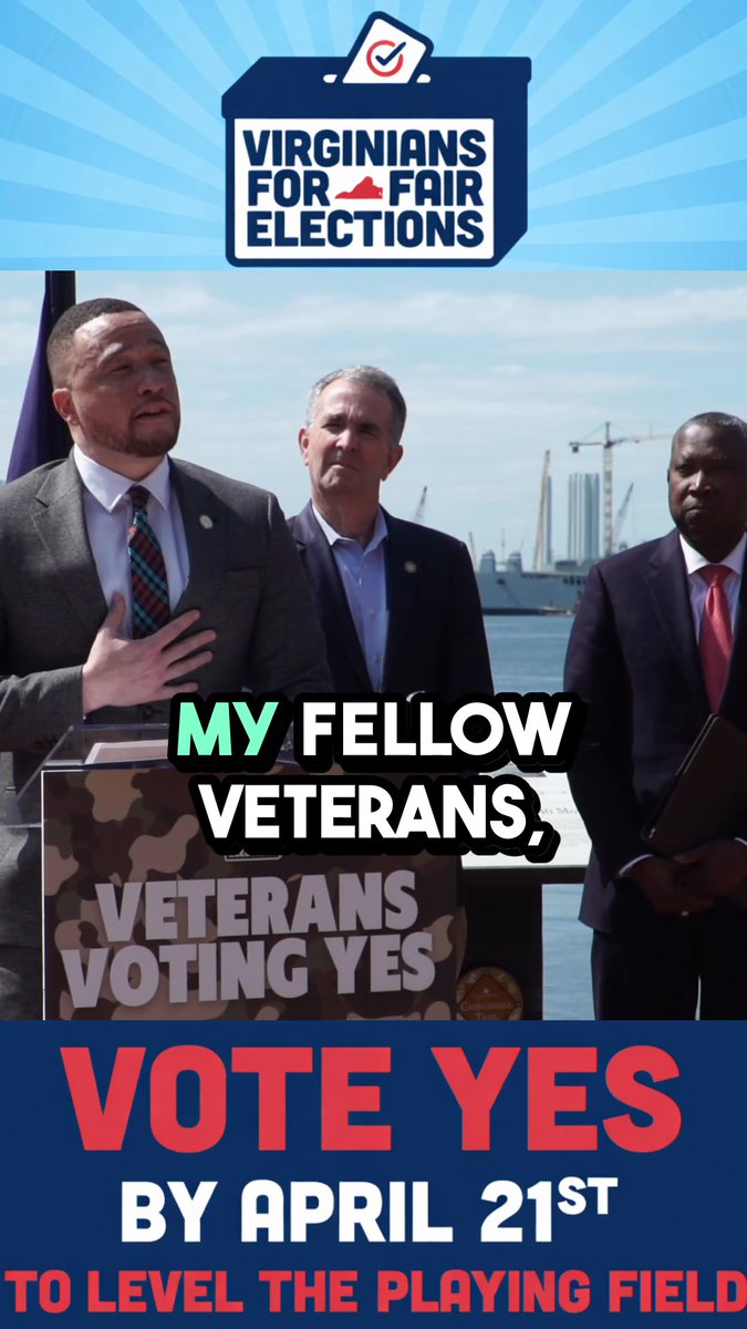 Today, I joined fellow veterans Governor Northam, Speaker Don Scott, and Chair of the Veterans and Military Families Caucus, Susan Hippen, in Norfolk to say one thing. Vote YES. Early voting runs through April 18. Election Day is April 21.