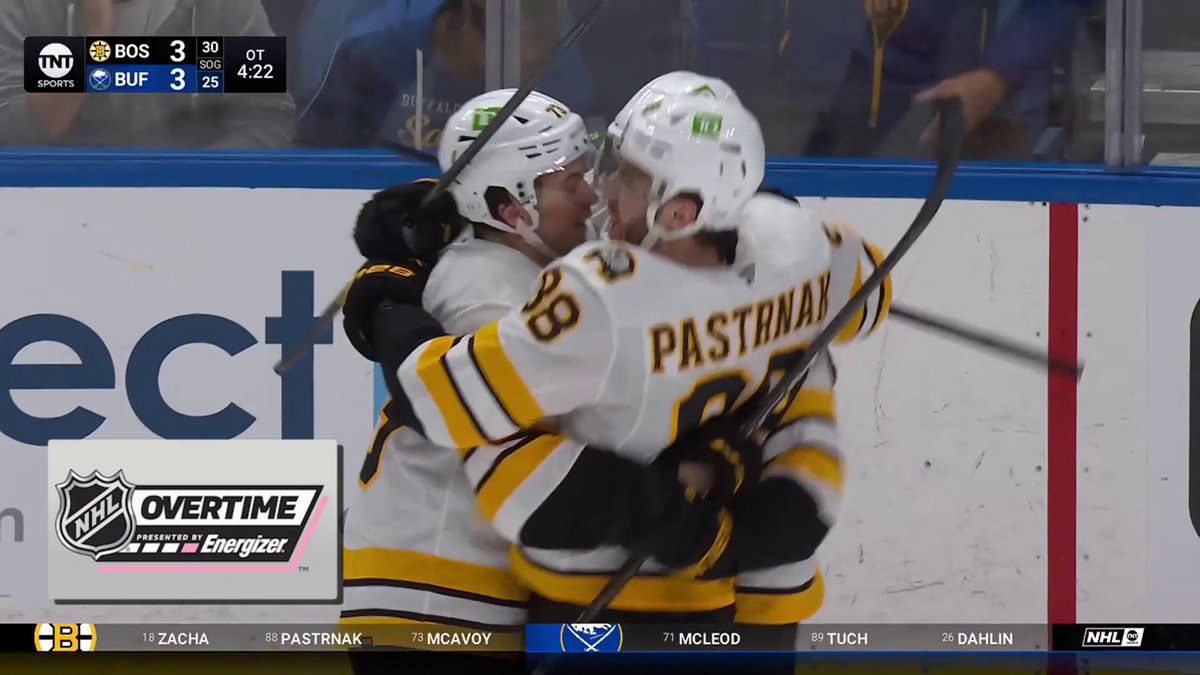 PAVEL ZACHA WITH THE @ENERGIZER OT WINNER!!! 🤩