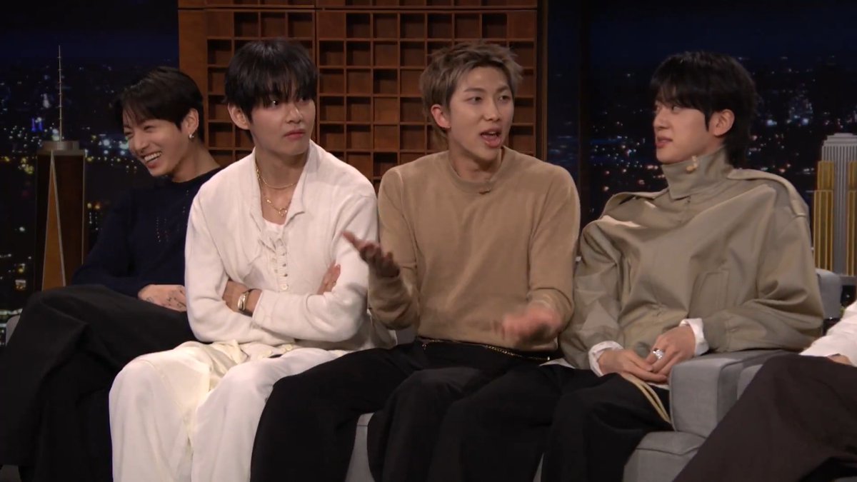 Things go off the rails when RM mentions 6 7 😭 BTS_official #FallonTonight #BTSonFallon