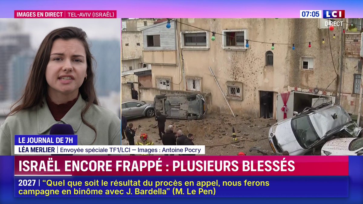 🔴 Israël encore frappé : plusieurs blessés Les images sont impressionnantes ⤵️ ➡️ Léa Merlier et Antoine Pocry sont sur place, à Tel-Aviv 📺 Le journal de Laurène Barrière-Tallerie dans la matinale LCI