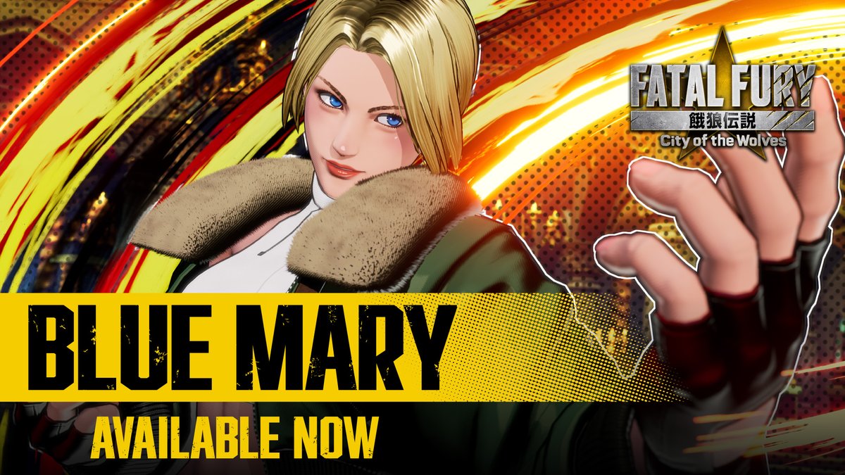 DLC Character "Blue Mary" Available Now! 👊🔥 #FatalFury #CotW_BlueMary